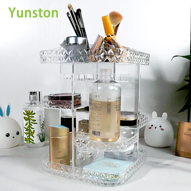 Diamond Pattern Cosmetic Box Multi-layer Makeup Storage Rack Jewelry Display Storage Rack Transparent Cosmetic Display Rack