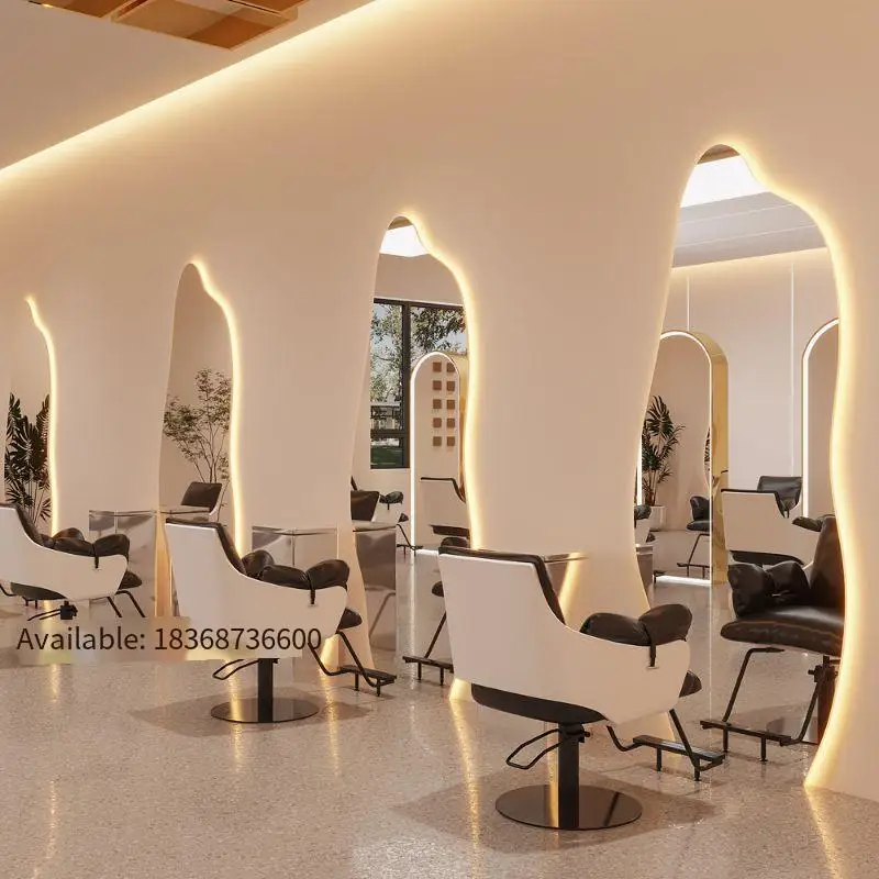 Large Full Length Backlit Double Sided Salon Mirrors Diamond Big Pink Salon Chair And Mirror Set