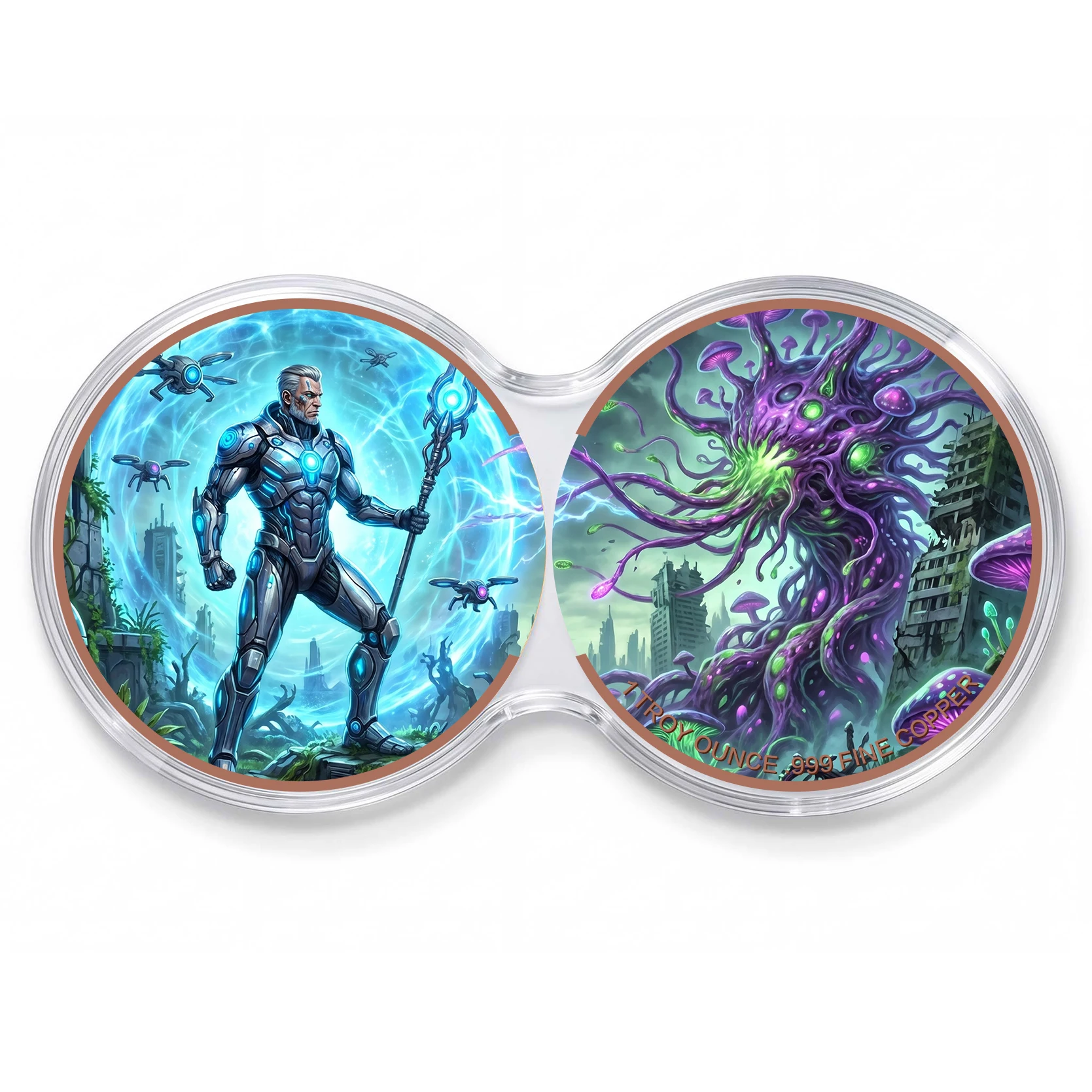 Karate Coin Design Shan Hai Jing Mythical Beast 2 Troy oz .999 Fine Copper Coin Colorized ...