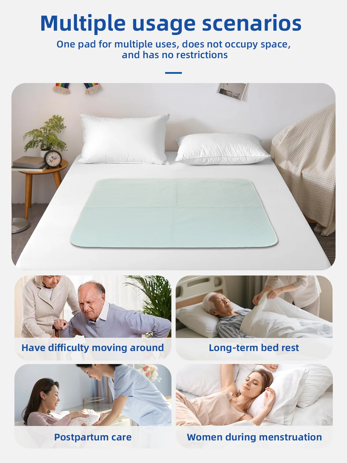 Wholesale Quilted Knitted Bed Pads Washable Waterproof Underpads Super - product detail 3