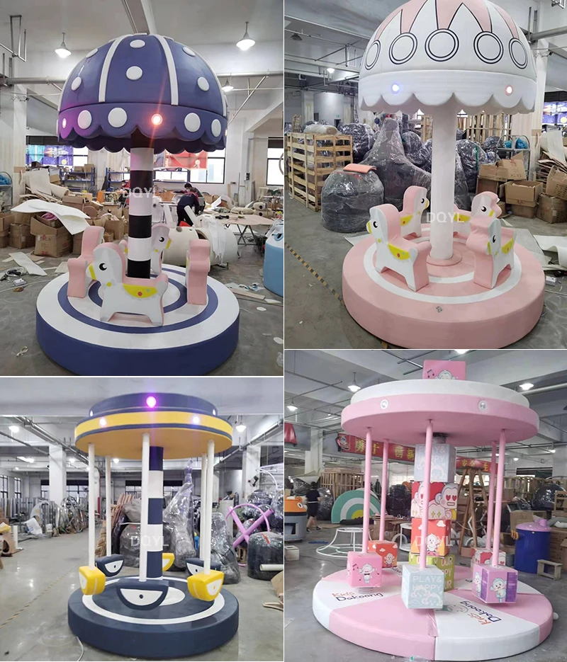 custom design  carousel merry go indoor kindergarten playground soft play kids equipment kid soft play