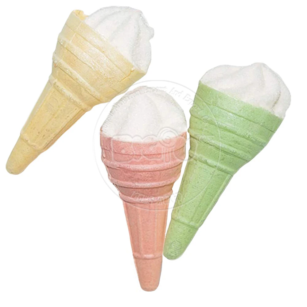 Custom Individually Wrapped Cone Ice Cream Marshmallow Halal for Easter Custom Marshmallows