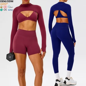 XW-TM0276 Custom Breathable Fitness Elastic Versatile Open Back High Quality Long Sleeve Thumbhole Yoga Women's Sports Top