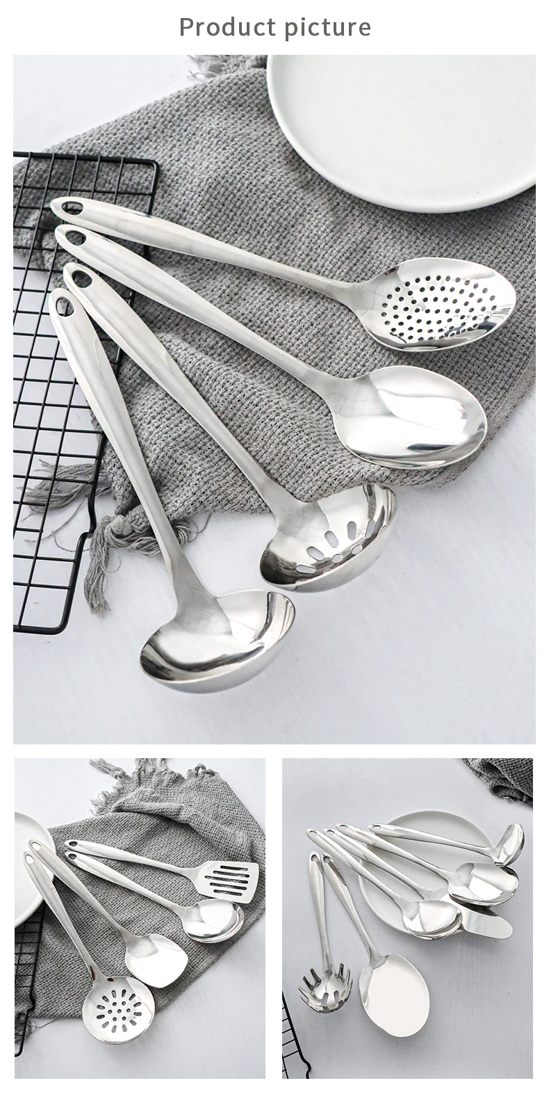 201 Kitchenware Stainless Steel Kitchen Utensils Skimmer Ladle Serving