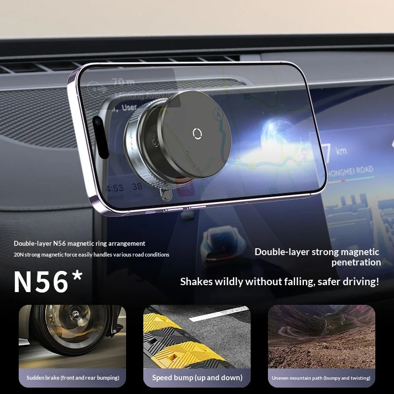 Suporte magnético popular para celular com ventosa de 360° para carro, para-brisa, painel do carro, espelho de vidro, suporte para celular de cozinha, tipo ventosa._voghion.com