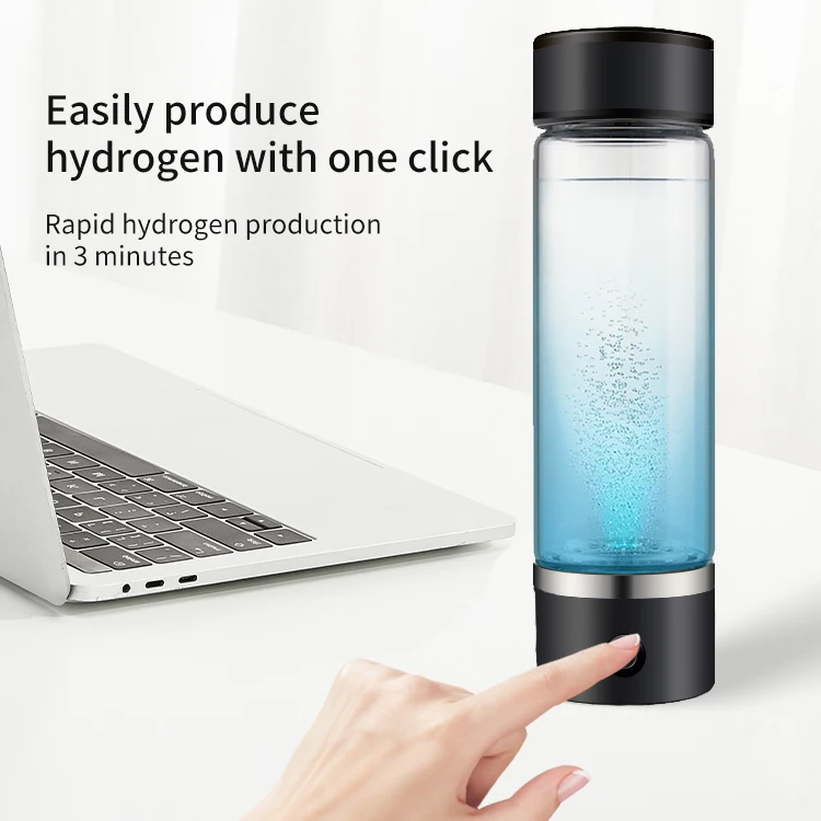 Level up Filter Water Bottle Hydrogen Alkaline Hydrogen Water Bottle Ionizer Hydrogen Water Generator With Glass Bottle