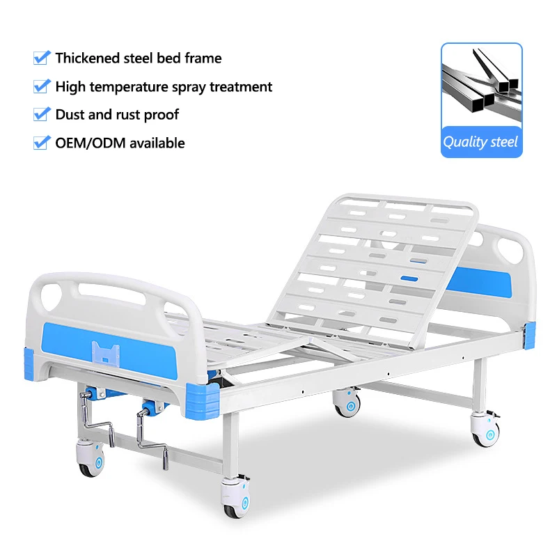 Two 2 Function Hospital Bed Manual Metal Hospital Bed With Toilets