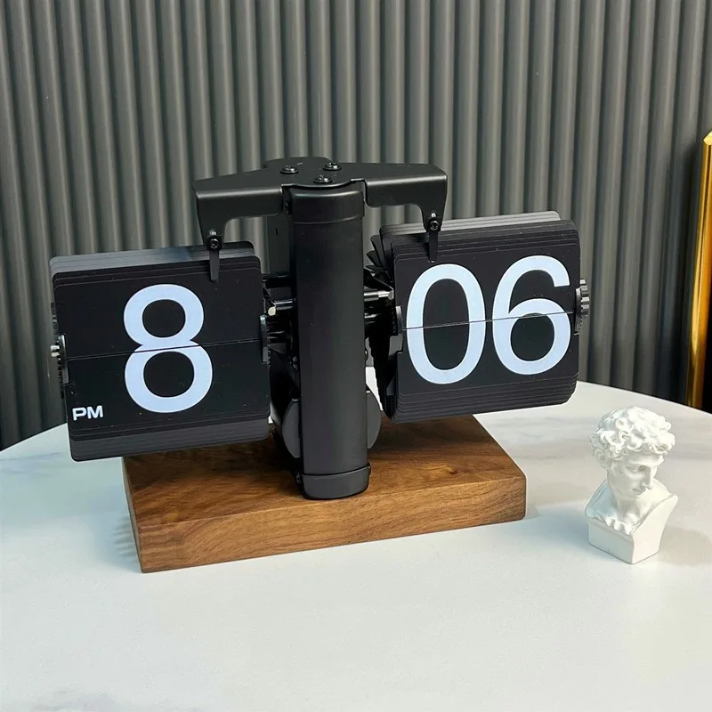 Time Display Digital Desk Table Clock Retro Auto Flip Clock Wholesale Modern Calendar Clocks Automatic Page Turning