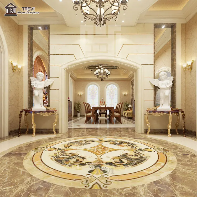 High Quality Natural Marble Waterjet Floor Tiles for House Decoration