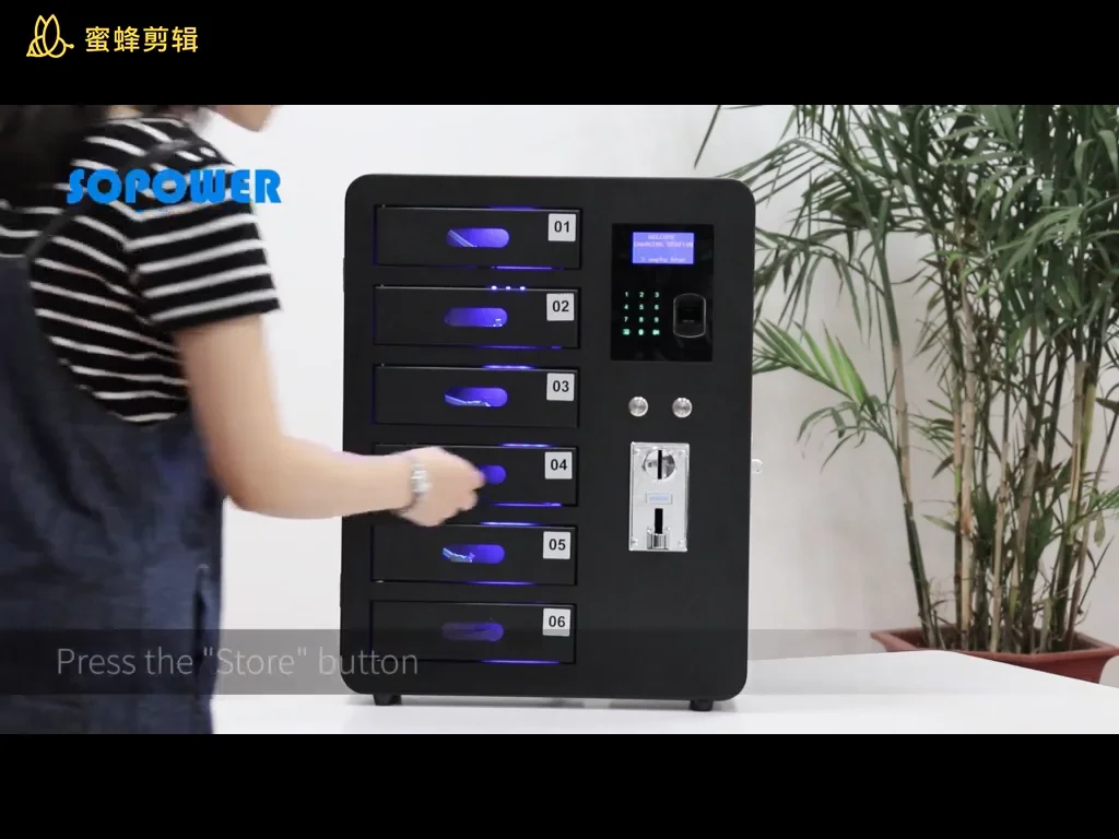 Airport Fingerprint Charging Station With Lock Box Coin Operated Phone Charging Station Buy