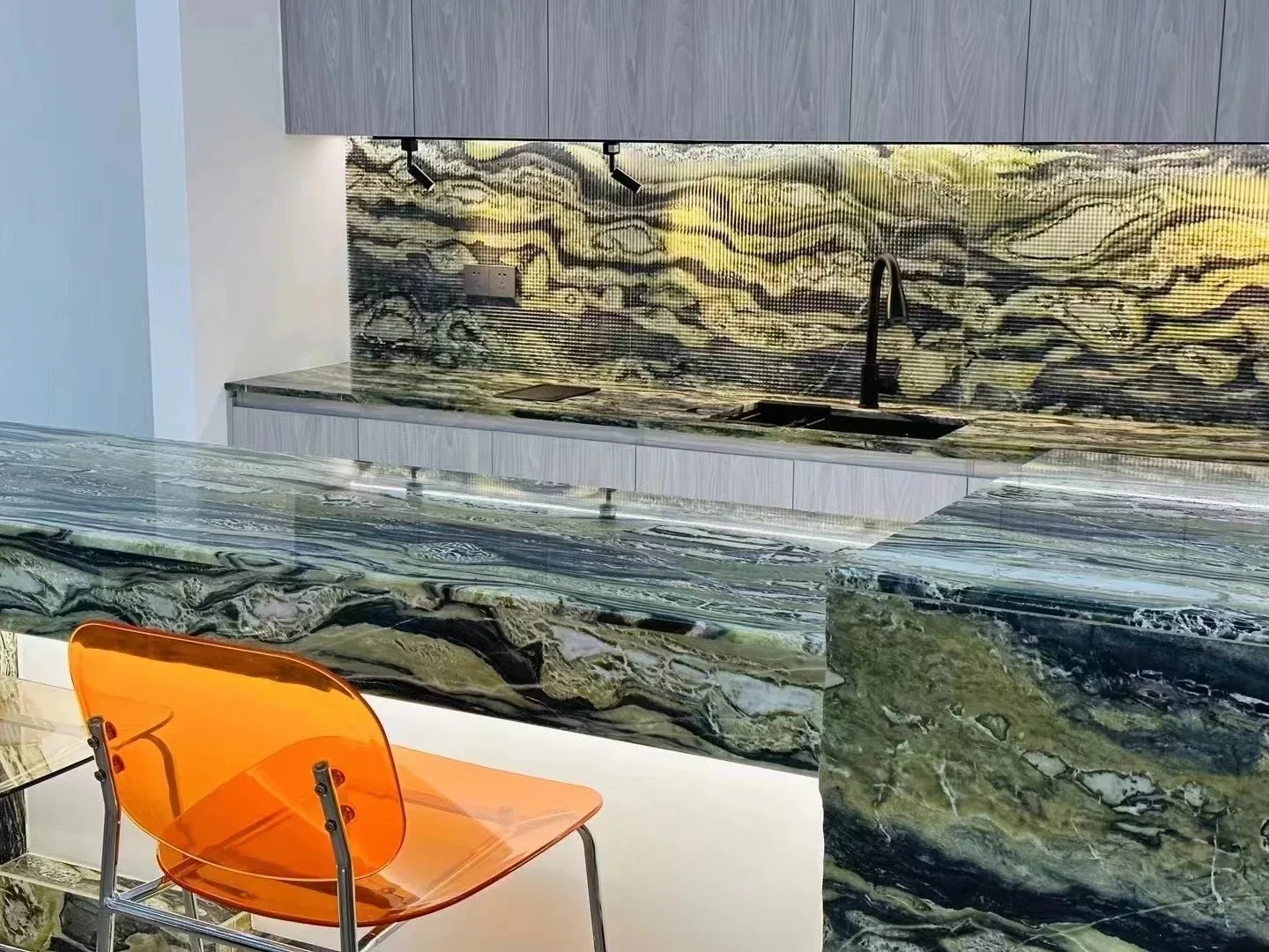 product customizable high quality luxury black and green marble slab for kitchen bathroom vanity table sink wall floor in home decor-7