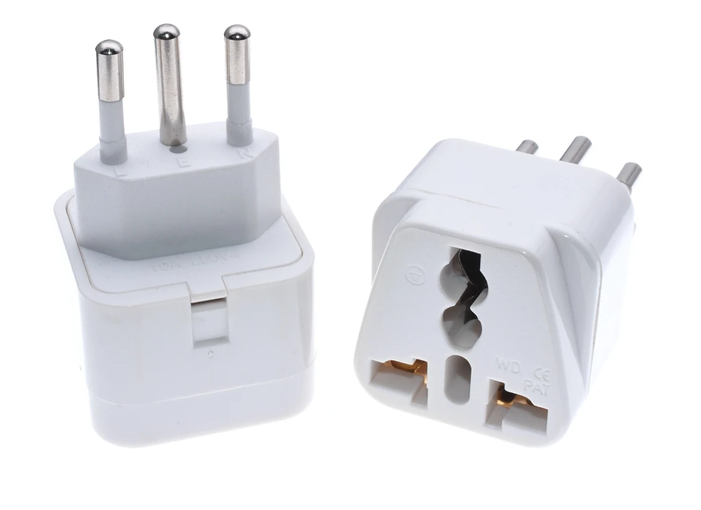 New 2pin Brazil Brazilian Ac Power Plug Uk/us/eu To Brazil Brasil ...