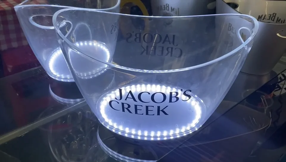 Plastic Led Ice Bucket With Light,Rgb Colorful Led Clear Acrylic Ice