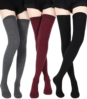 2021 sexy girl Life Style Women 4 Pairs Adorable Cotton Thigh High Socks