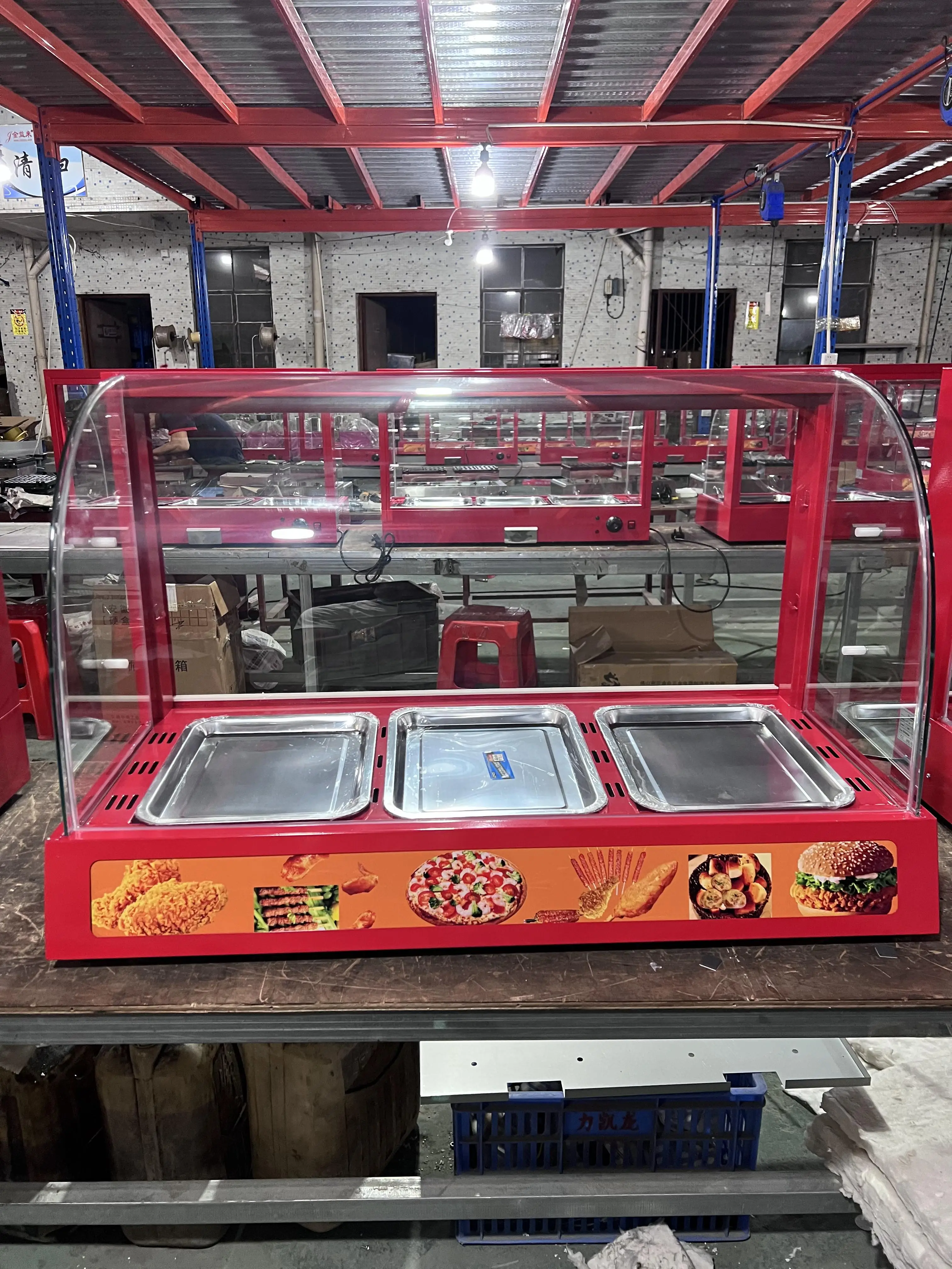 3 Layers Snack Food Warmer Restaurant Commercial Food Warmer Display Showcase Glass Display Showcase supplier