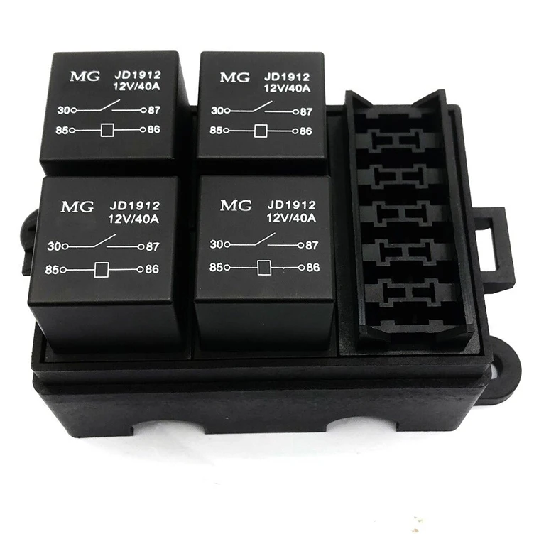 4 Way Relay Fuse Box - Reliable 12VDC 40A Solution