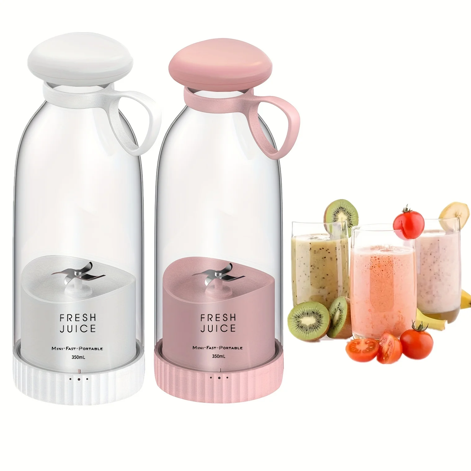 Portable Electric Juicer Cup Fruit Blender Maker Bottle Mixer USB Rech