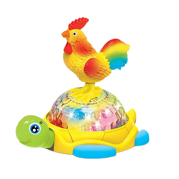 Battery Operated Dancing Robot Interactive Toys for Kids With Flashing Light 360 Rotation Musical Chicken Infant Light up Dancin