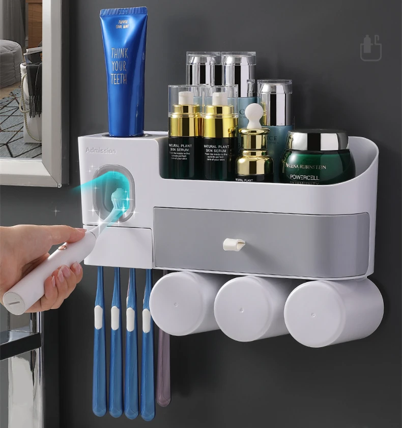  ECOCO Multifunctional Wall-Mounted Toothbrush Holder