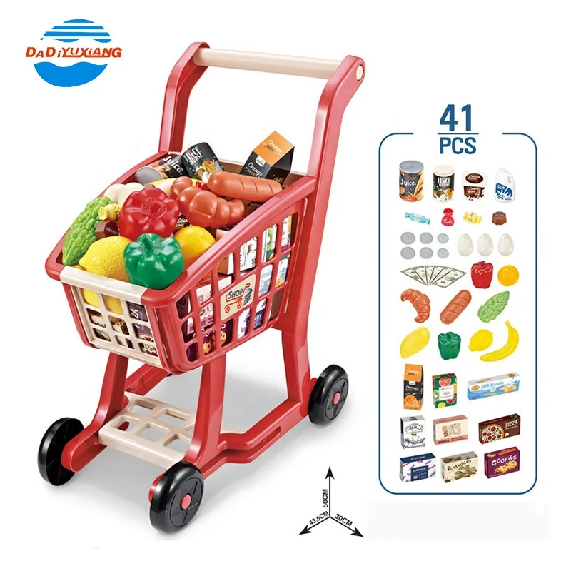 Toyvian Chariot de courses pour enfants, mini chariot de supermarché, jouet éducatif pour enfants Toyvian Chariot de courses pour enfants, mini chariot de supermarché, jouet éducatif pour enfants