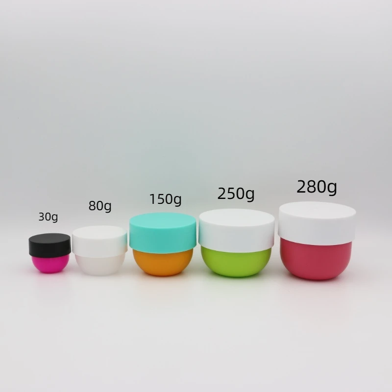 Colored 30ml 80ml 150ml 250ml 280ml 300ml 500ml Custom Body Cream Containers Packaging Plastic Bowl Shape Cosmetic Jar