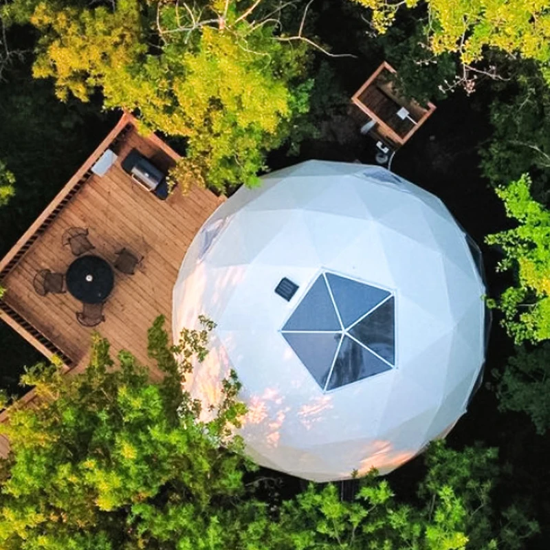 Diameter 6M Transparent Igloo Glamping Tent Luxury Resort Dome Tent
