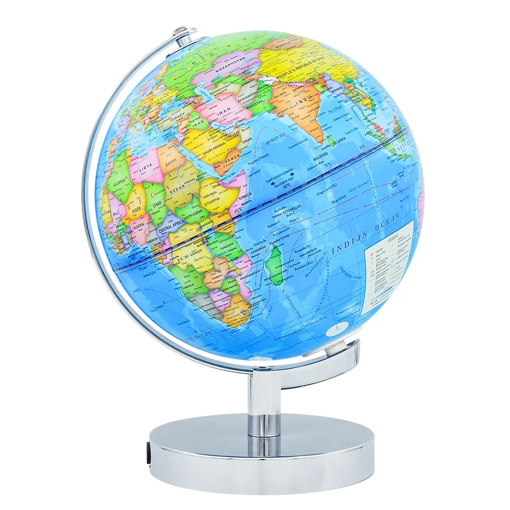 8 Inch Constellation Illuminated PVC Rotating Education World Map Globe Light Lamp Teaching Earth Globe Decor Children