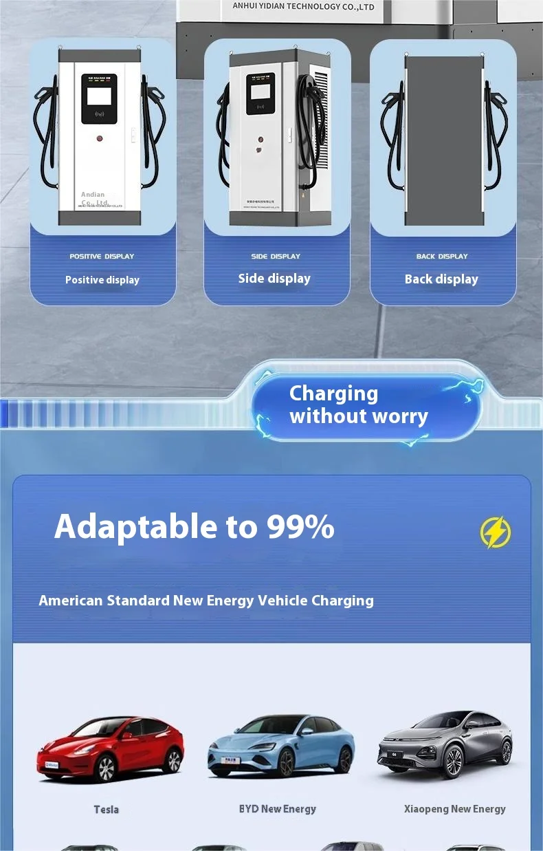 200kw 200 kw 180kw 120kw 150kw 100kw Commercial Dc Ev Fast Ev Charger 120-240kw Charging Station with Advertisement Display