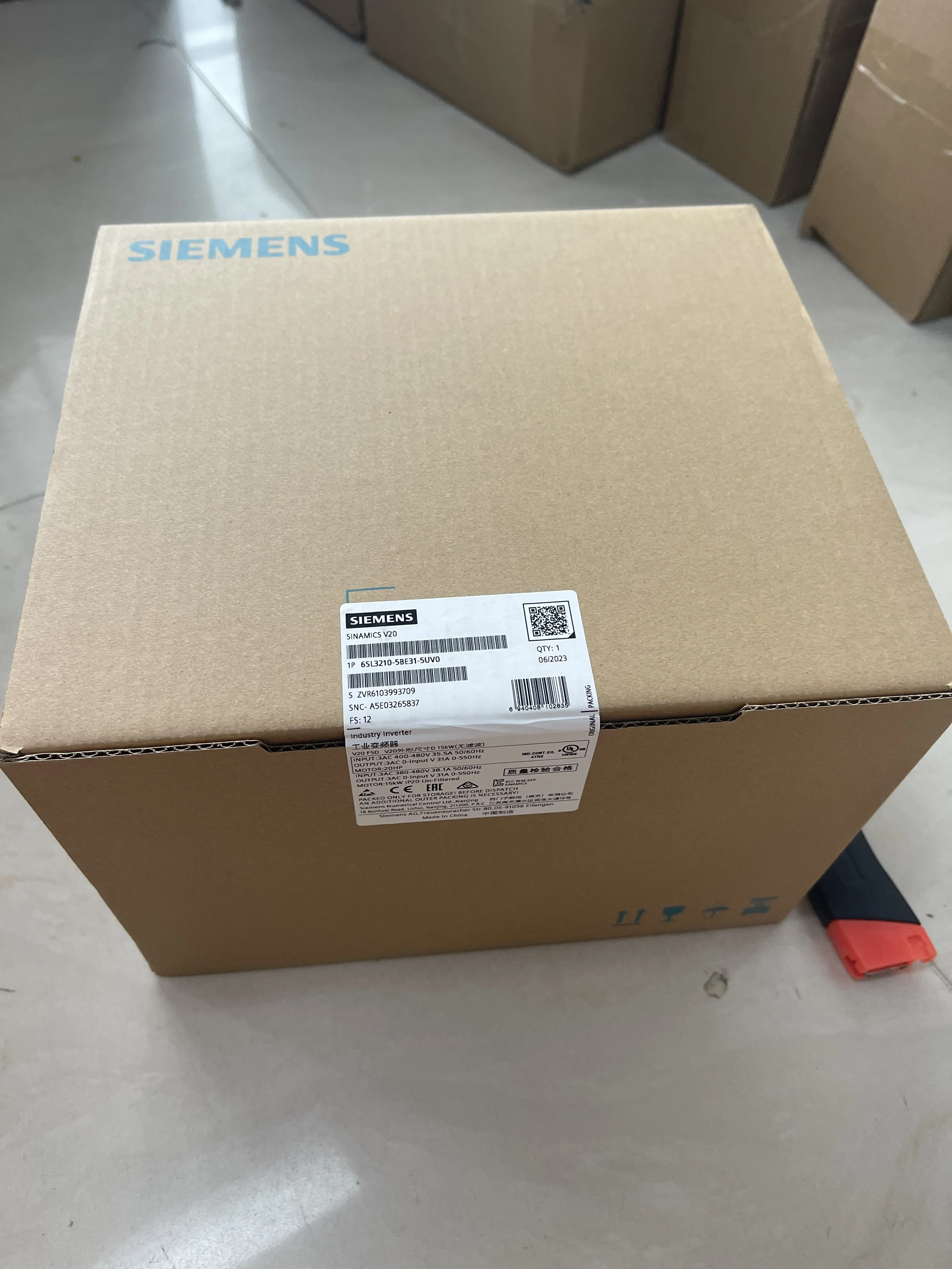 Siemens Frequency Converter 6SL3210-5BE31-5UV0 Siemens Frequency Converter 6SL3210-5BE31-5UV0