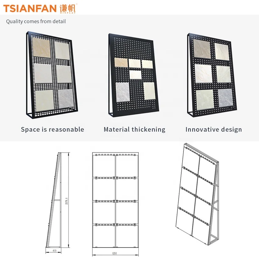 Showroom Idea Tile Display a Frame Racks Wall Mount Panel Hole Board Granite Stone Porcelain Ceramic Tile Punching Plate Display