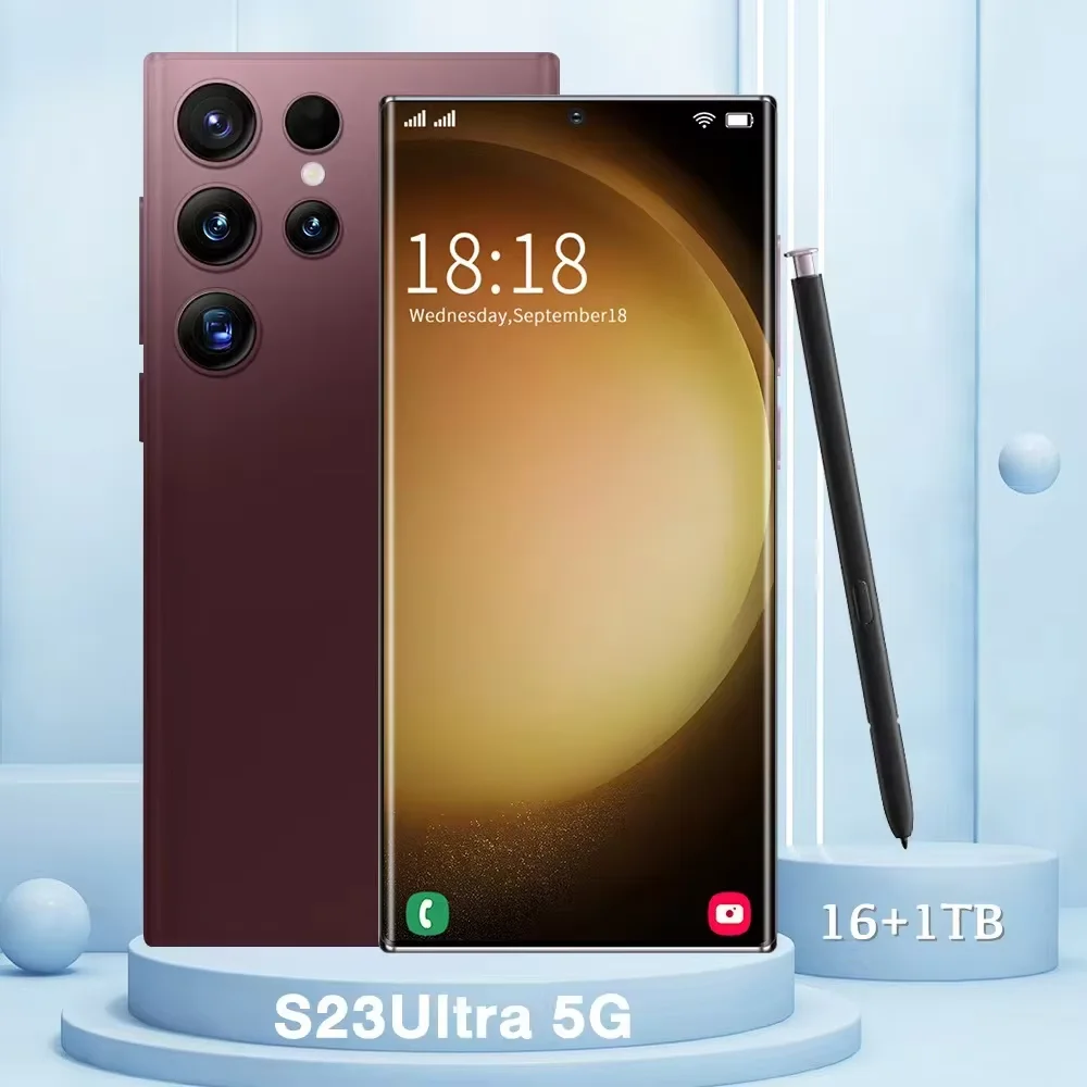 Hot Selling S23 ULTRA Original 16GB+1TB 48MP+72MP Unlocked Android 13 Cell  Phone Smart Dual Sim 5G Smartphones Mobile Phones
