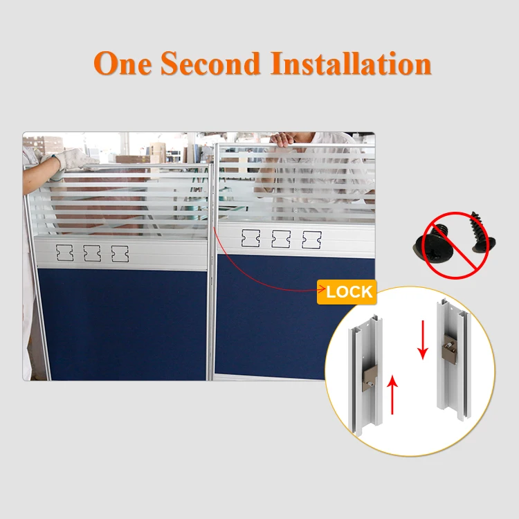 Wholesale Modern Office Table Design Modular X-shape 4 Seater Office Workstation Fabric Material Aluminum Office Partition