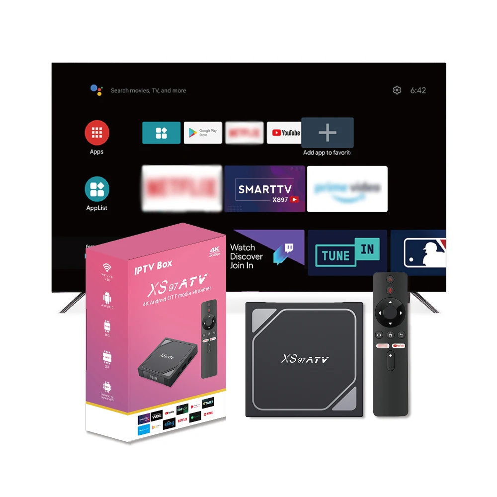 Custom Private Label Android 10 Allwinner H313 XS97 ATV 2GB+16GB TV TV Box with Mail-G31 GPU Set Top Box
