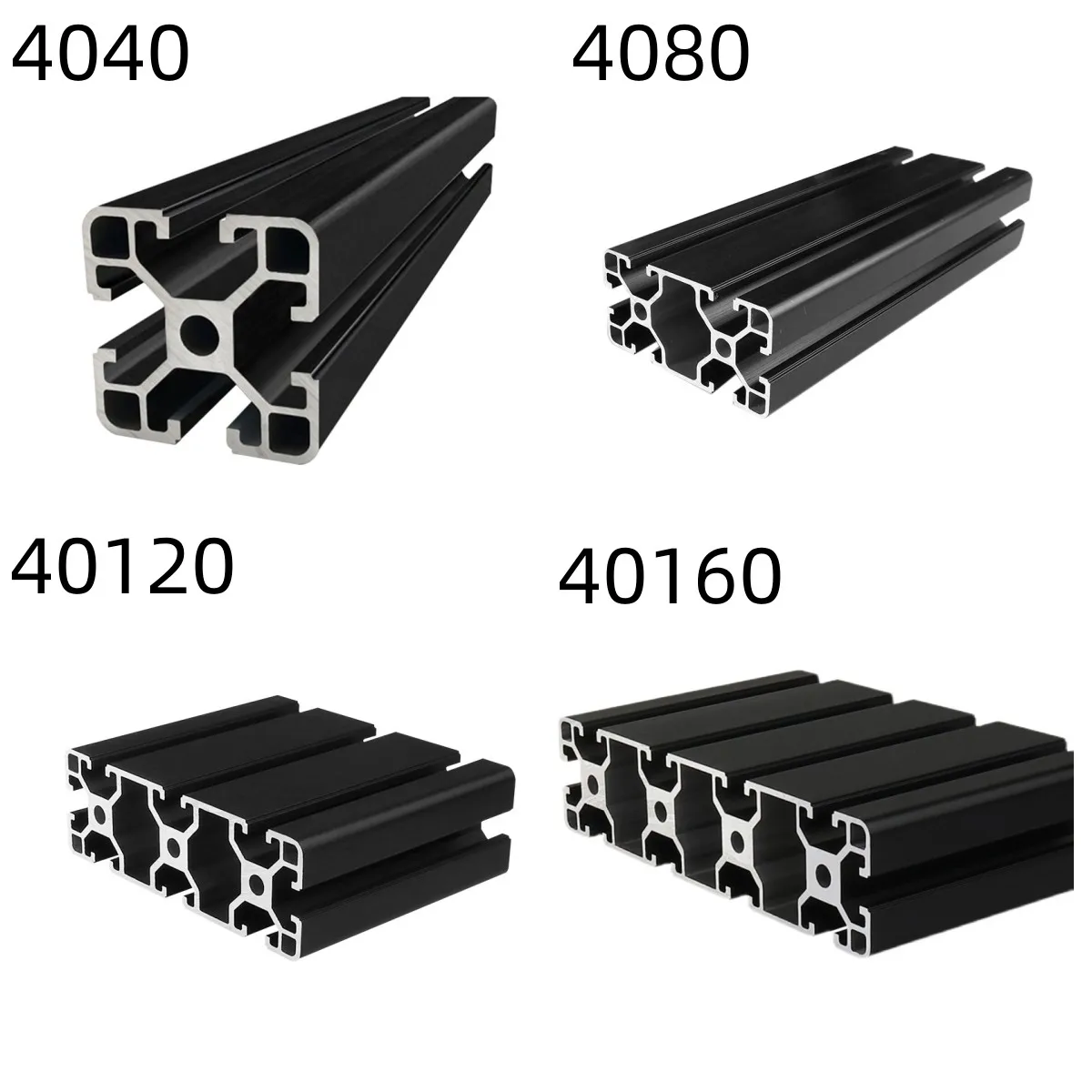 1PCS 4040 V-slot 4040V Black Anodic Oxidation Aluminum Profile Extrusion Europea 1PCS 4040 V-slot 4040V Black Anodic Oxidation Aluminum Profile Extrusion Europea