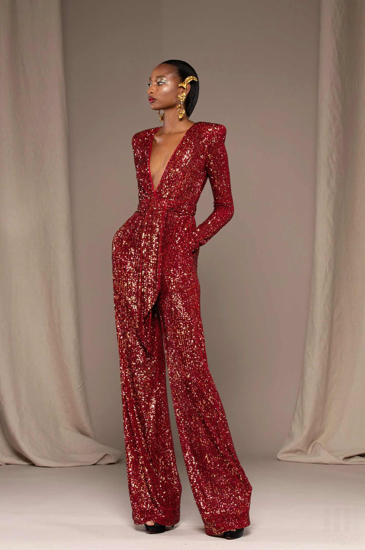 ornament Deltage orange Women New Fashion Long Sleeve Red Glitter Deep V Jumpsuit Sequin Long Pants  Bow Sashes Prom Dancing Dress - Buy Glitter Jumpsuit,Deep V Jumpsuit,Prom  Jumpsuit Product on Alibaba.com