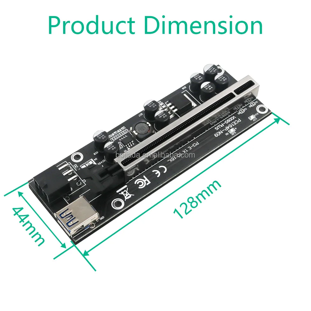 VER009S Plus PCI-E PCI Express 1X~16X 6個 BOJIADATECH VER009S PLUS PCI-E Riser Card - Easy GPU