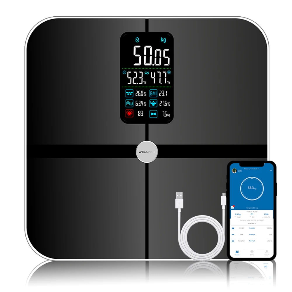High Quality Strong Digital USB Charging Weight Smart App Fitdays OEM Logo  Print Body Fat Scale Electronic - Buy High Quality Strong Digital USB  Charging Weight Smart App Fitdays OEM Logo Print