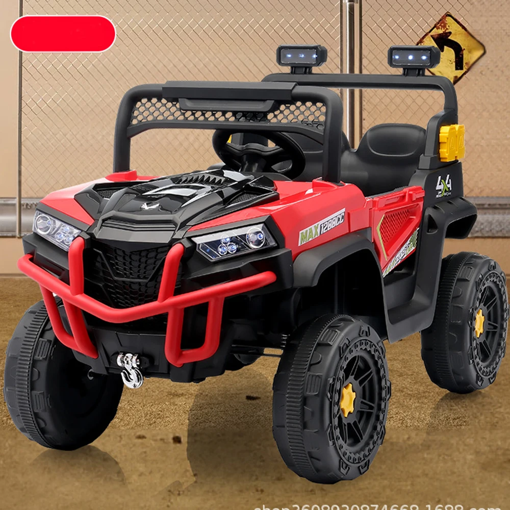Classic Children's Electric Ride-On Four-Wheel Off-Road Vehicle Dual Drive for Remote Control Toy Car for 2-4 Years Metal