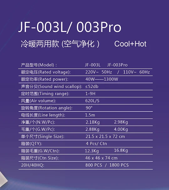 New Smart Remote Control 20 Inch Bladeless Cooling+Heater Tower Fan ...