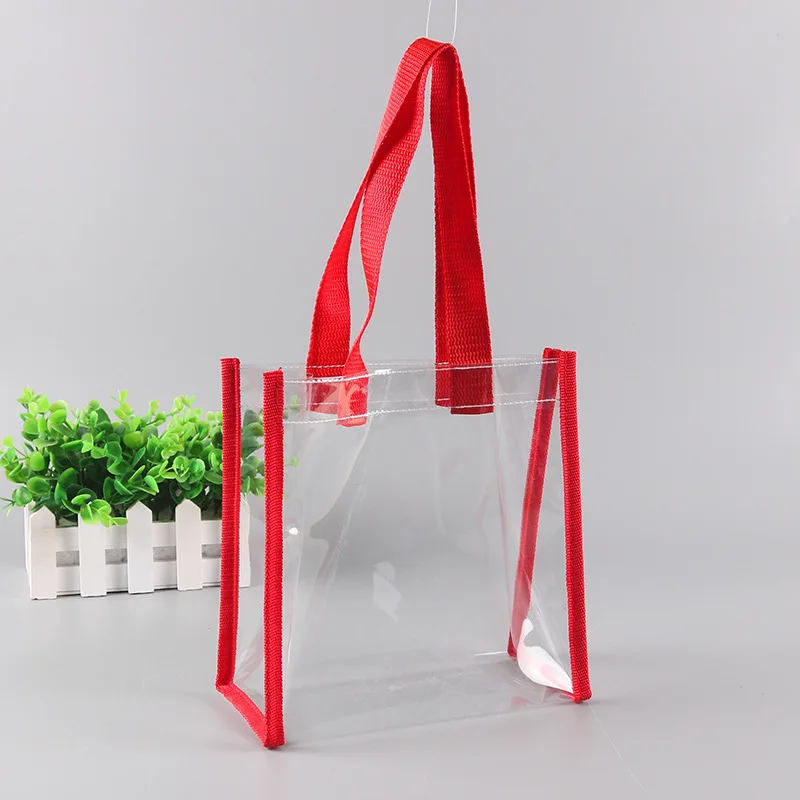Clear Tote Bags Pvc Plastic Tote Bag With Handles Bulk Stadium Approved ...
