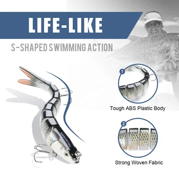 Cherry Bass Trout Multi Jointed Swimbait Slow Sinking Bionic Freshwater Lures Silicone Lifelike Fishing Lure Suit for River – Soft Lure – view 4