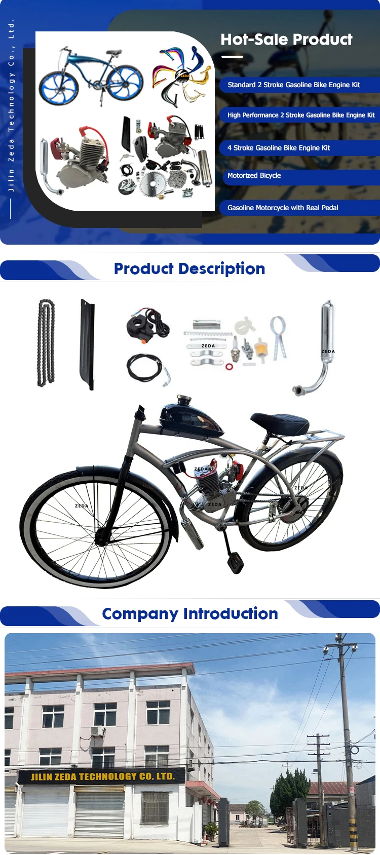 Kit Motor Para Bicicleta Yd100, P/bicimoto, Marca Zeda