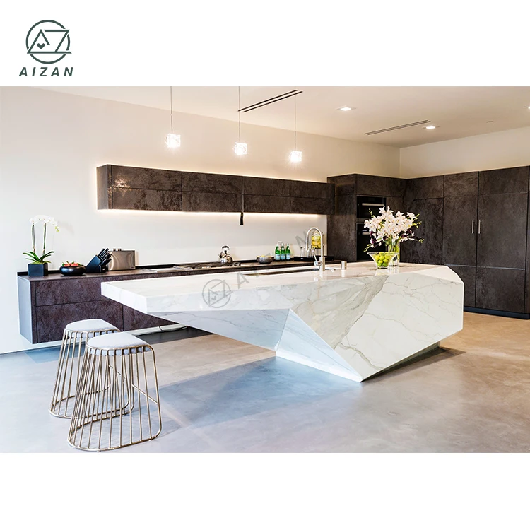 Translucent Marble Led Kitchen Bench Luxury Led Kitchen Island for Sale ...