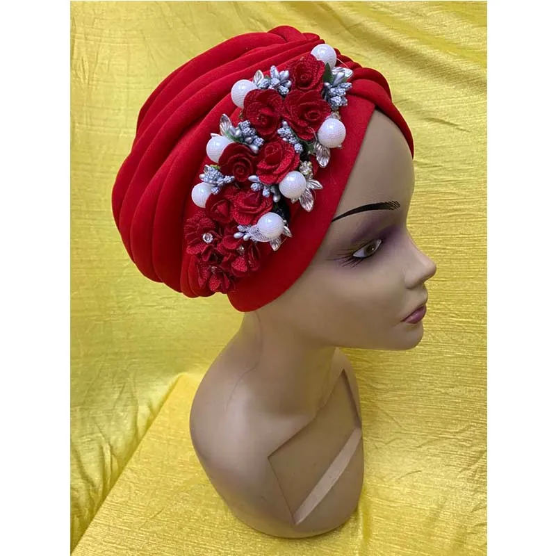 pleated turban cap