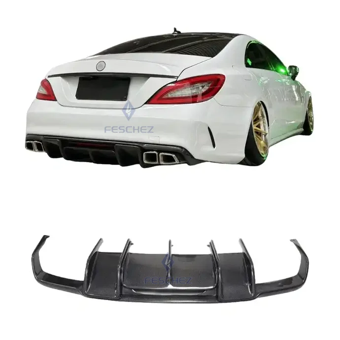 R Style Carbon Fiber Rear Bumper Diffuser For Mercedes Benz Cls Class