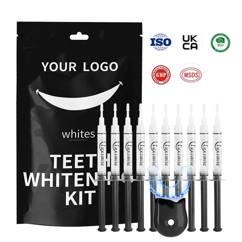 Professional Bleaching System Non Peroxide Home Whitener Tooth Uv Led Light Kits Private Logo