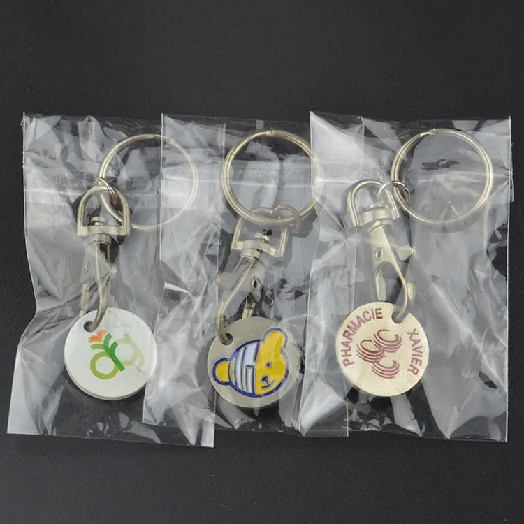 Llave Carrito Compra Llavero Moneda Para Carritos De Compra - 6 Fichas De Acero Inoxidable Para Supermercado Sustituto Moneda 6 Unidades