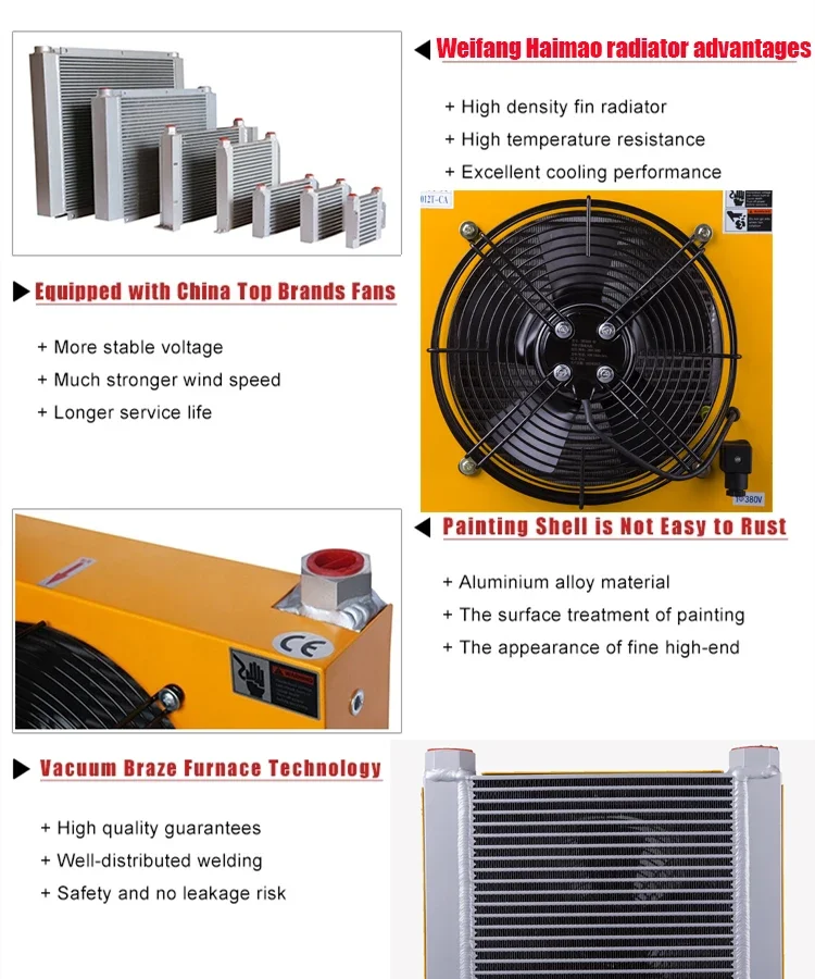 10L/MIN Hydraulic Oil Cooler - Aluminum Alloy Air Cooler With 12V DC Fan-924237