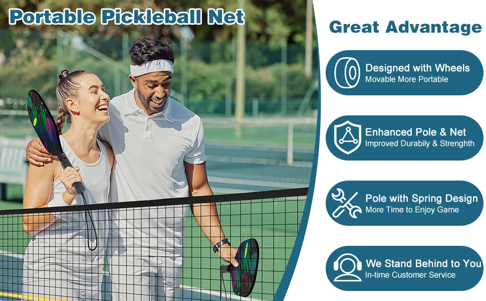 Customized Portable Pickleball Net Pickleball Colorful Customized Sport Training Game Pickleball Net factory