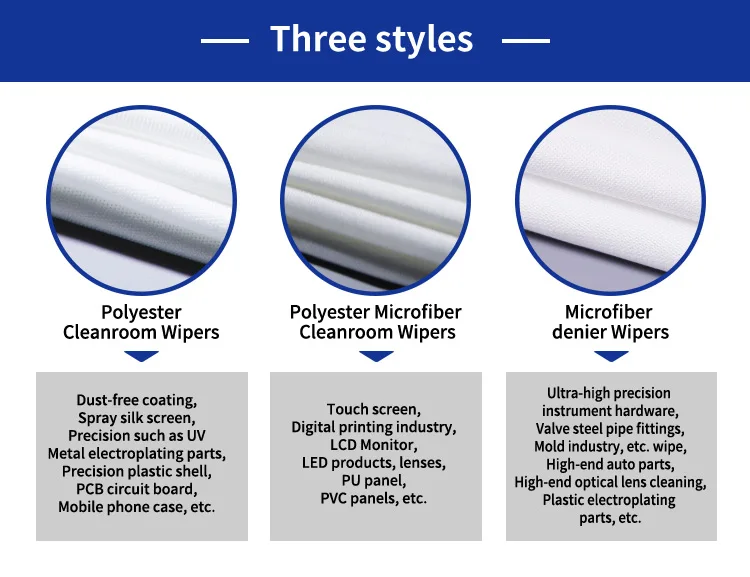 Industrial Cleaning 110gsm Disposable Lint Free White 9inch Dry Cleanroom 100% Polyester Wiper 1009SLE